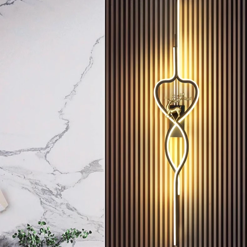 格栅壁灯客厅电视背景墙极简长条灯卧室床头过道免接线充电墙壁灯