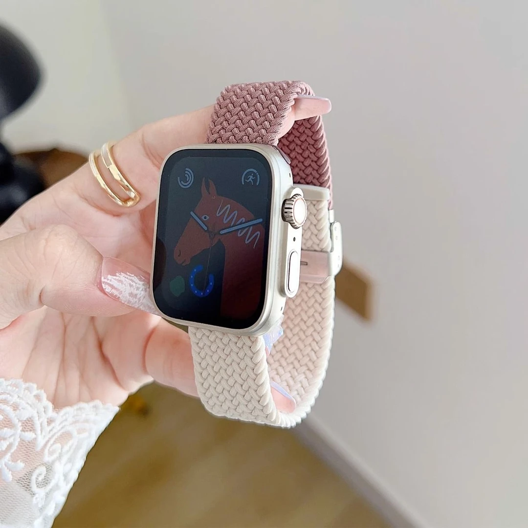 适用苹果ultra手表s9表带applewatchse/s8编织6尼龙iwatch7表带
