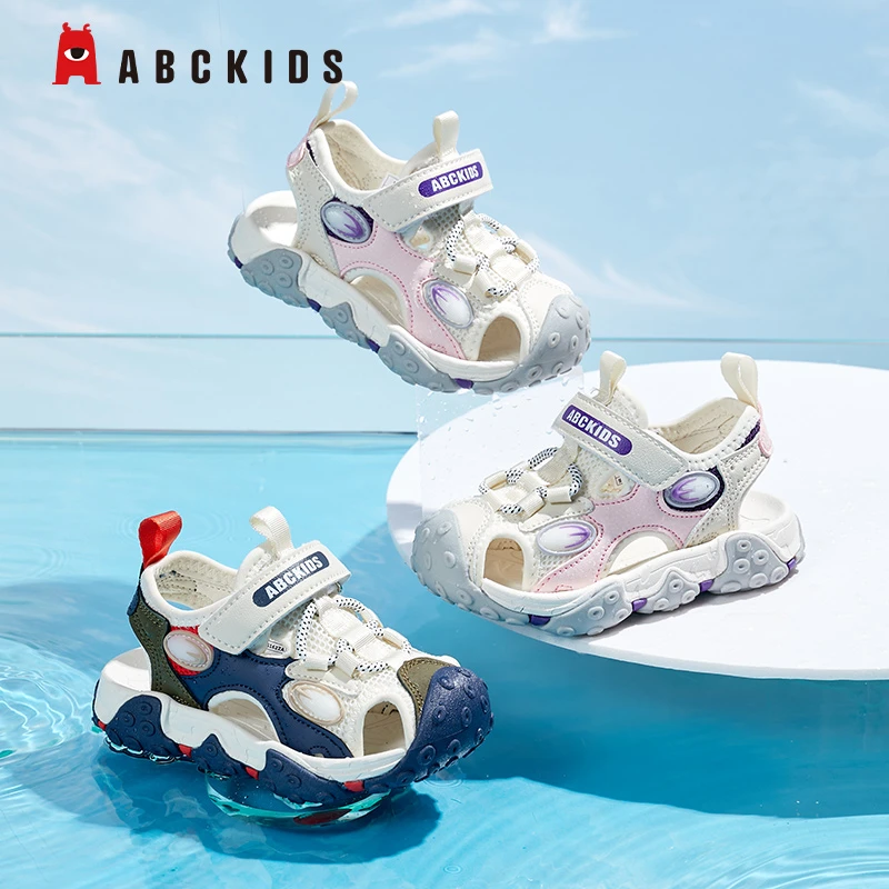 Abckids男童凉鞋夏季款中大童包头凉鞋防滑软底防臭味儿童休闲鞋1