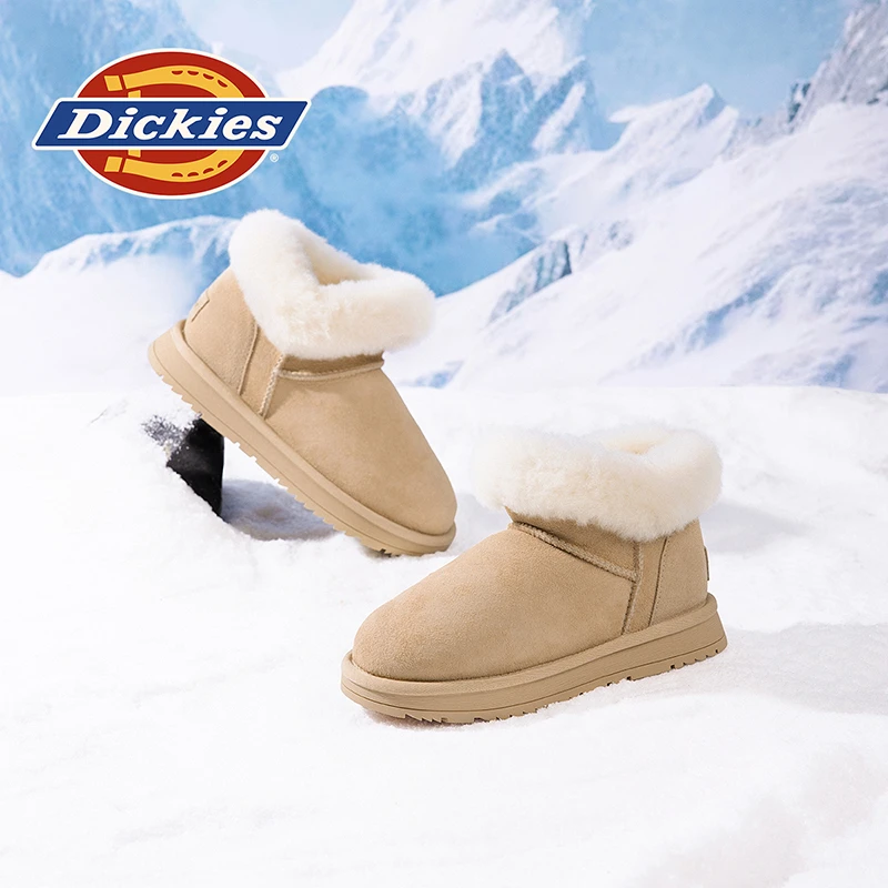 【羊皮毛一体】Dickies雪地女鞋秋冬加绒保暖加厚棉鞋儿童真皮童鞋