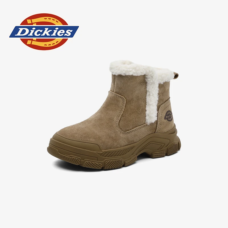 Dickies童鞋二棉加绒2025雪地靴厚底冬季款保暖中筒棉靴中大童鞋