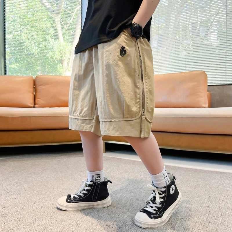 男童夏装短裤2025新款中大童夏季男孩痞帅薄款儿童运动五分裤中裤