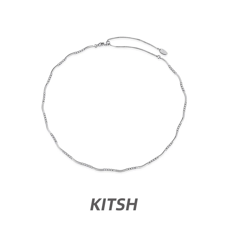 kitsh 铜合金项链 简约波浪项链波纹锁骨链小众原创设计高级素款