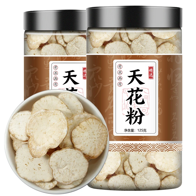 精选天花粉中药材125g叶菜栝楼根去皮瓜正品优质可磨瓜蒌根粉包邮