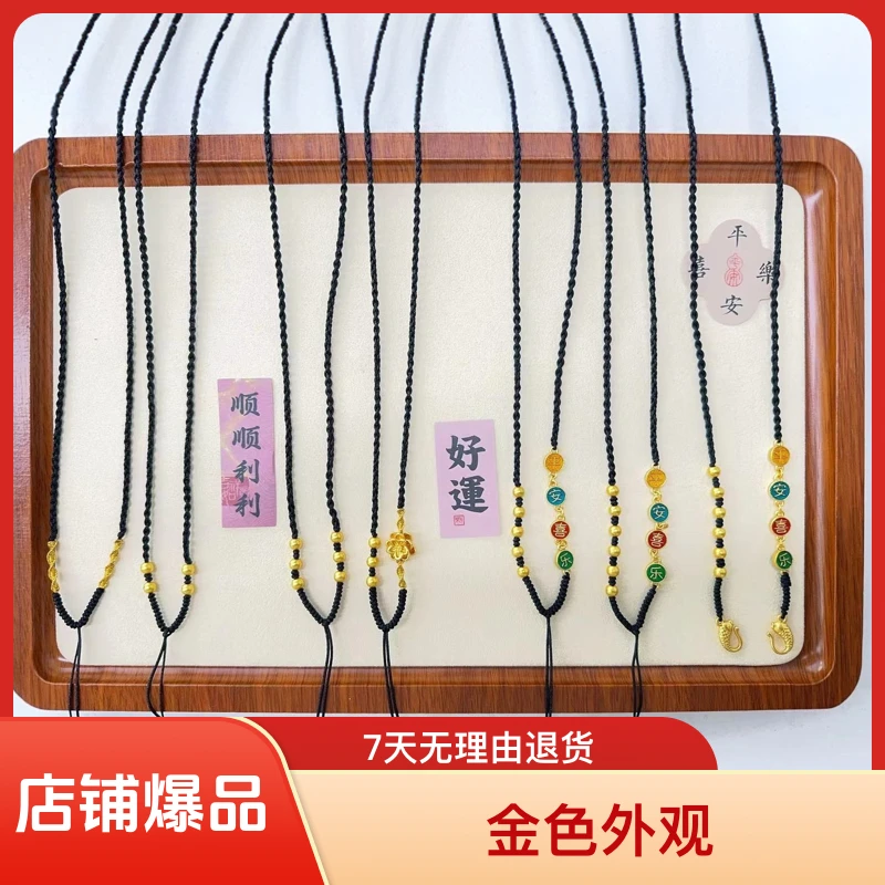 铜合金布艺吊坠 合金布艺项链霹雳原创纯手工编织时尚百搭吊坠绳