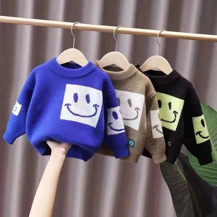 男童水貂绒毛衣2022爆款秋冬中小童加厚针织毛衣男孩冬装套头线衣