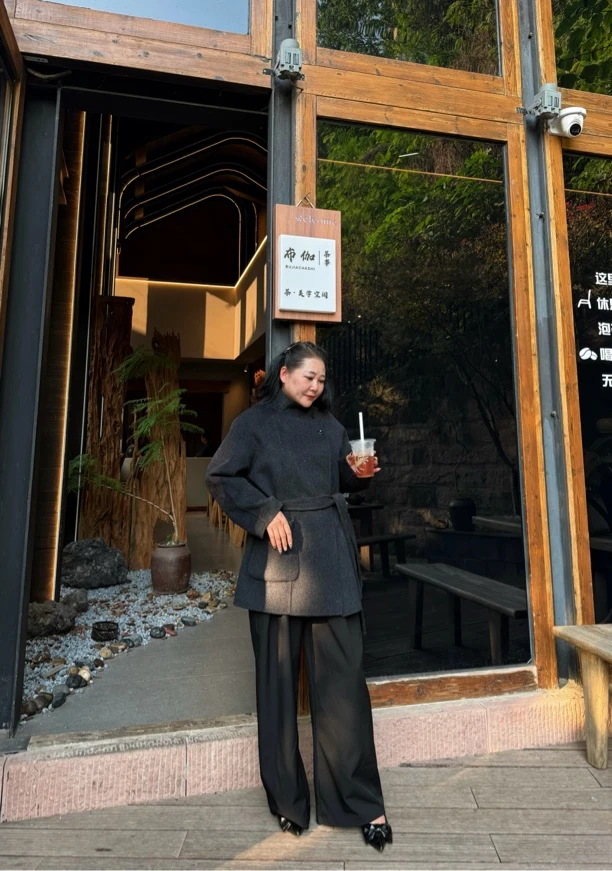 【8071】利利姐秋冬新款双面羊毛大衣一手长气质时尚