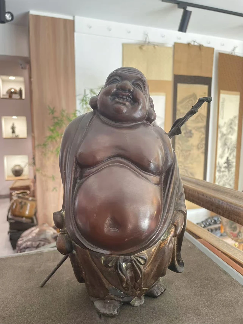 镏金布袋和尚 铜器 美术品 工艺品