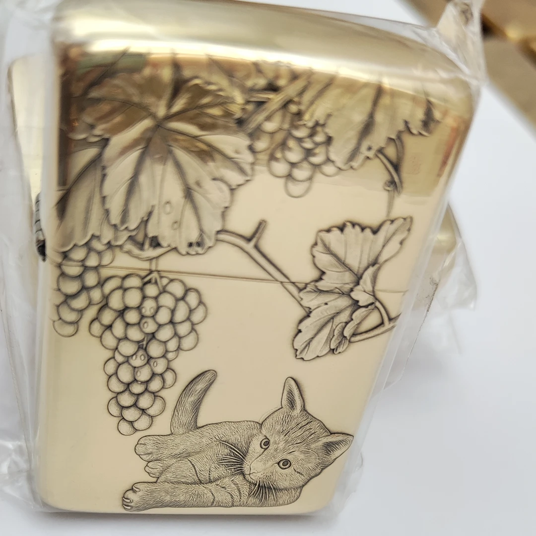 ZORRO葡萄猫黄铜902S防风创意打火机简约经典款手把件好物分享