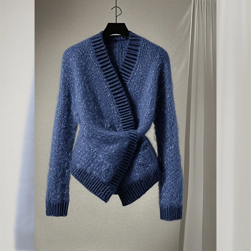 女士时尚百搭服装高级感毛衣外套女秋季穿搭复古软糯慵懒针织开衫