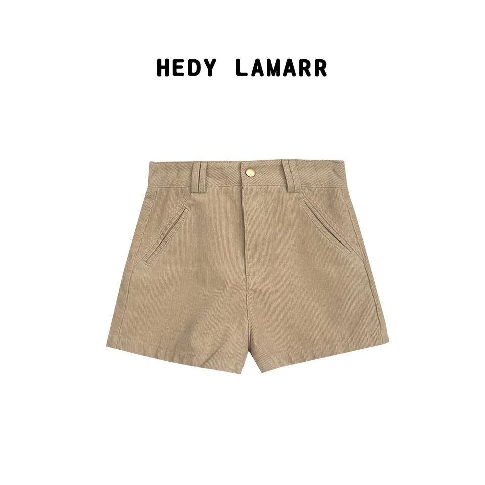 【何發财】智性美人 进口简约设计师高腰绒面A版短裤 K08122