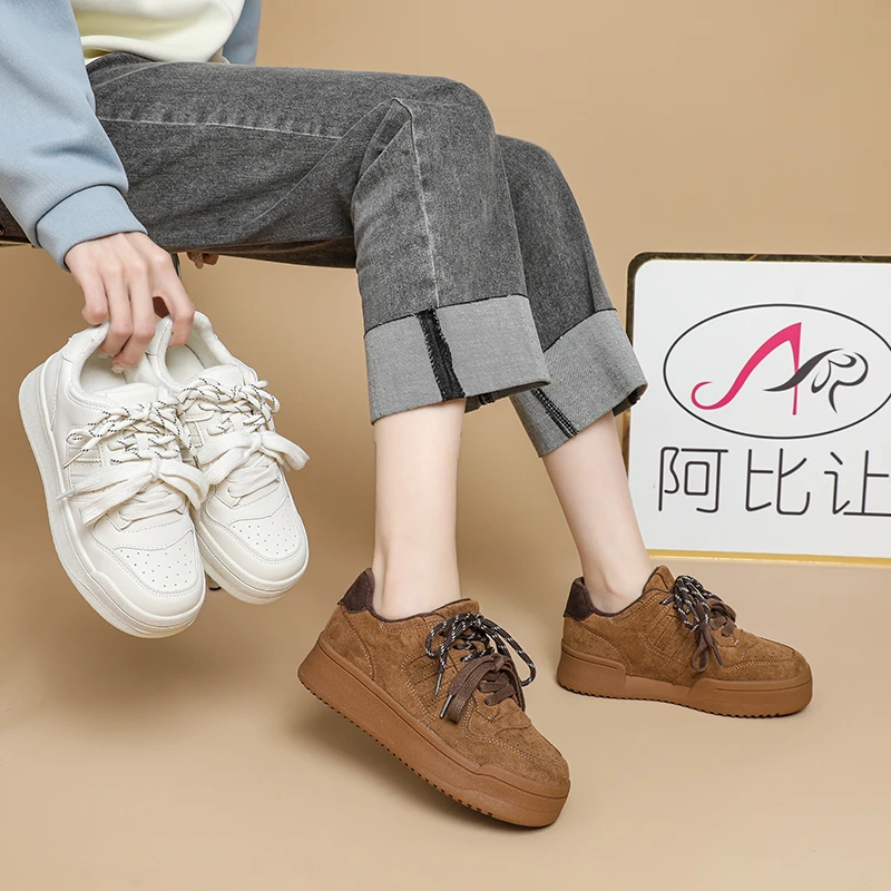 【焓梦专属】阿比让真皮时尚百搭单里/加绒保暖舒适厚底轻便休闲鞋