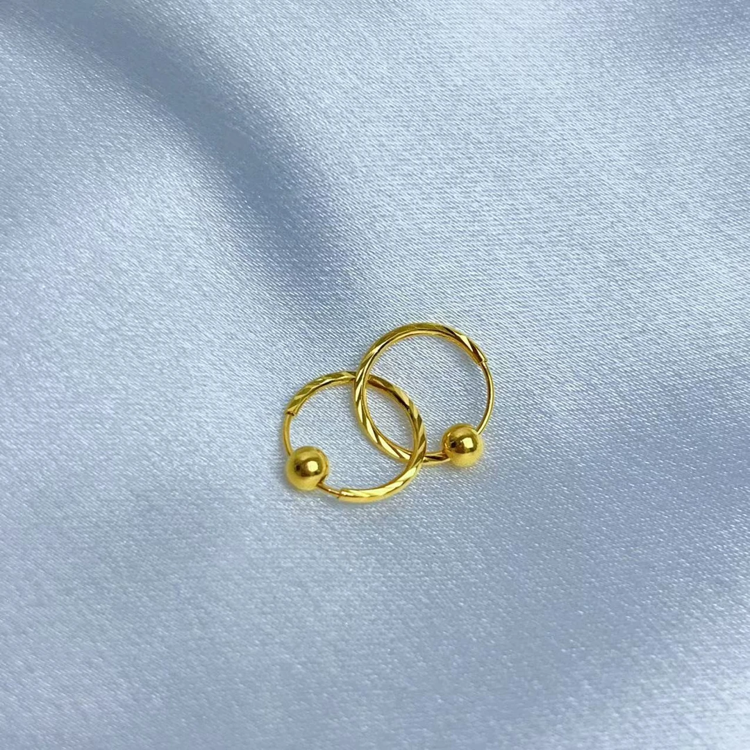 【新美源】足金999 5G工艺 麻花小耳圈 1.21克