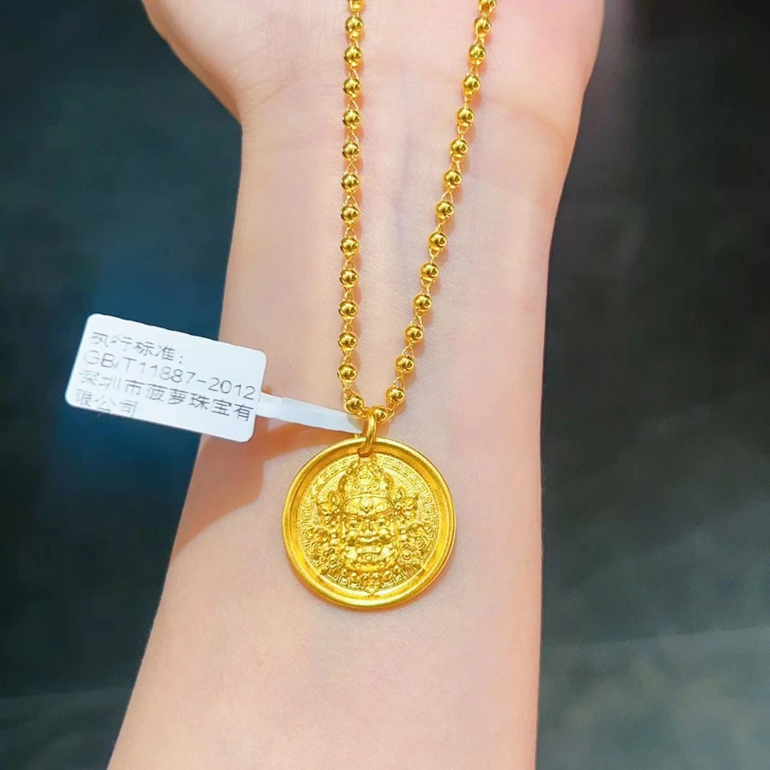 【新美源】足金999 古法工艺 精致素款 黄财神 （不含链，多样性发一）