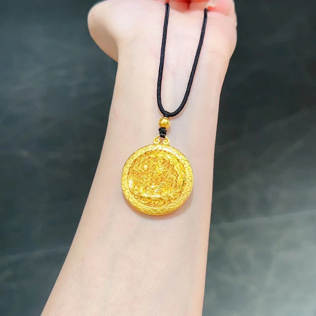 【新美源】足金999 古法工艺 凤求凰吊坠20.58克（绳子多样性）