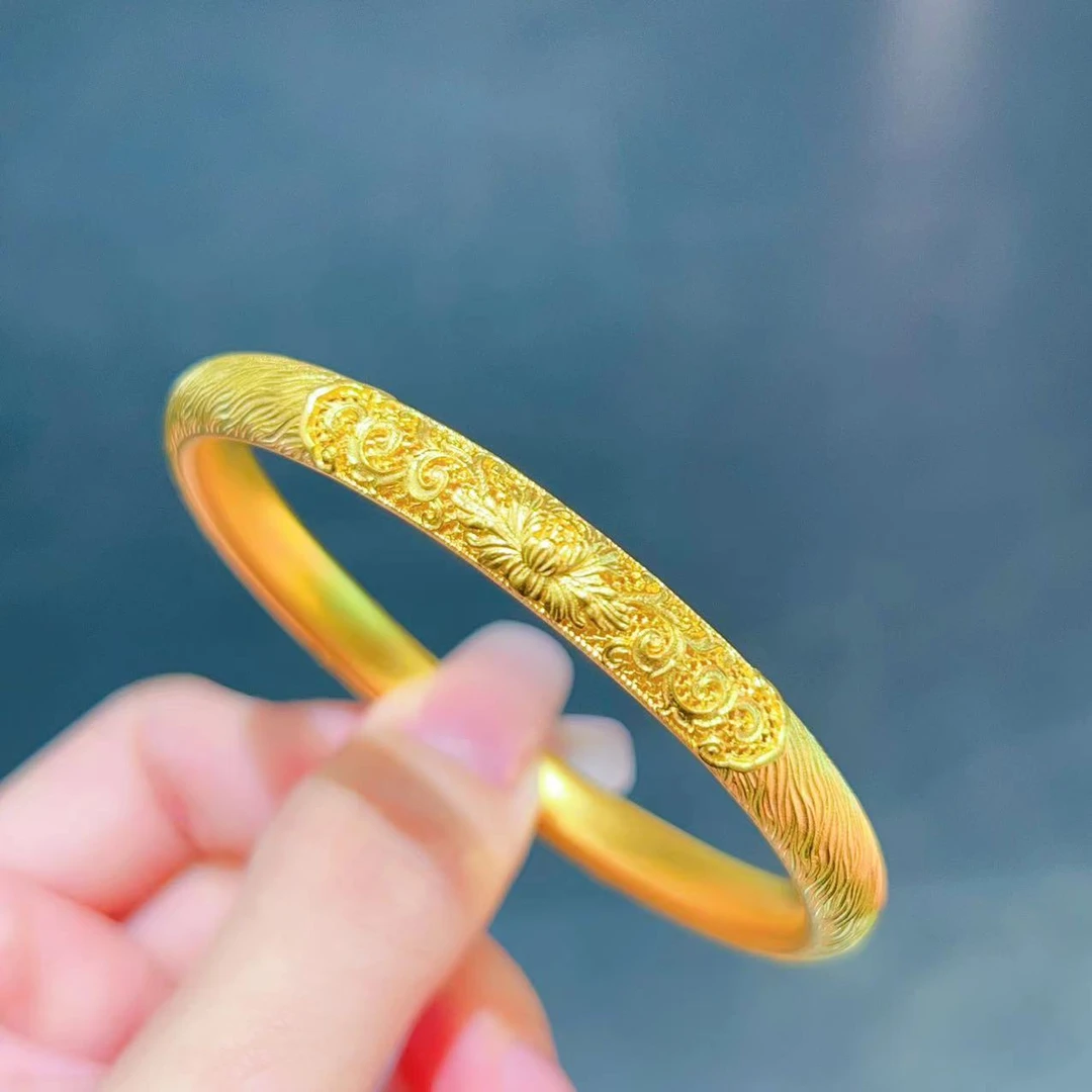 【新美源】足金999 古法工艺 花丝花开富贵镯