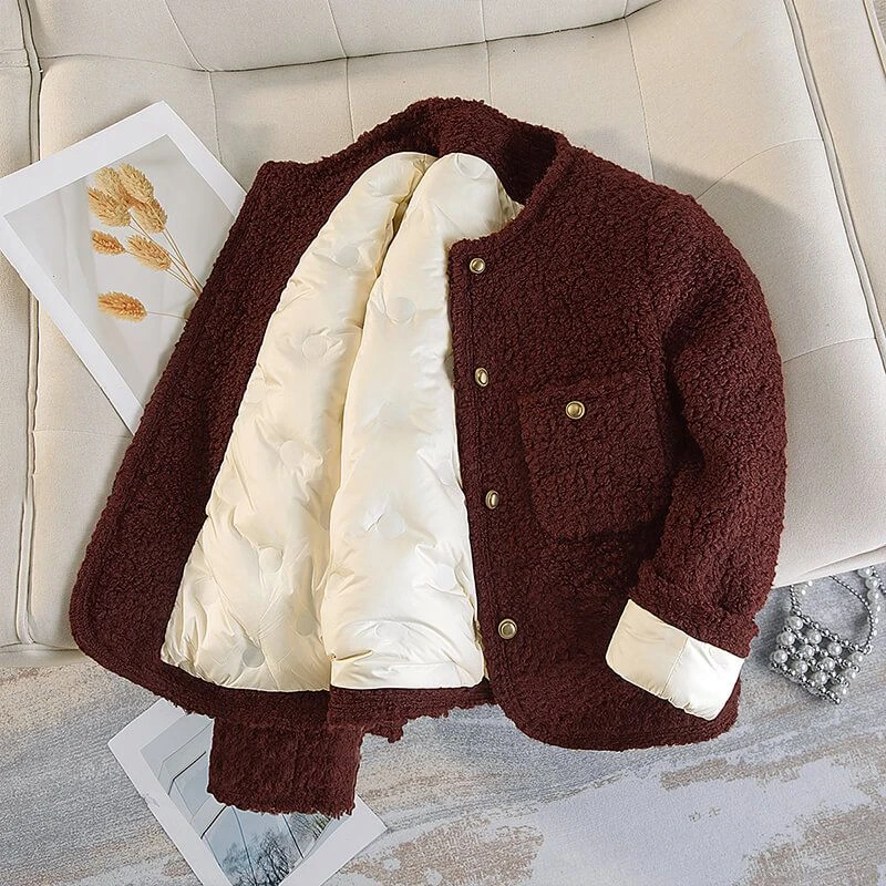 【现货+运费险】小香风休闲女冬季圈圈百搭单排扣毛呢短外套LQ861