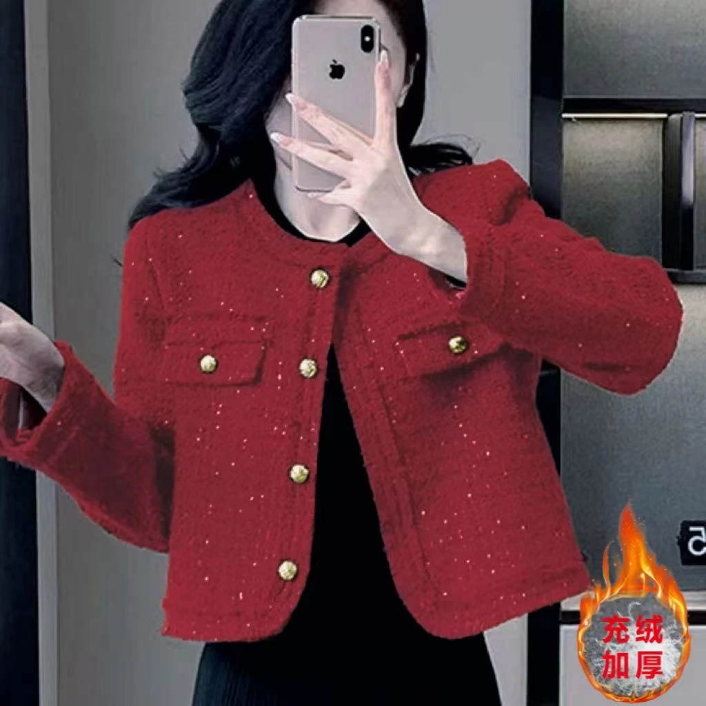 【当天发+运费险】充绒小香风外套韩版高级感温柔设计感Q233