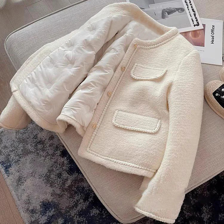 【现货+运费险】财阀千金法式小香风充绒外套精致气质上衣HZ2827