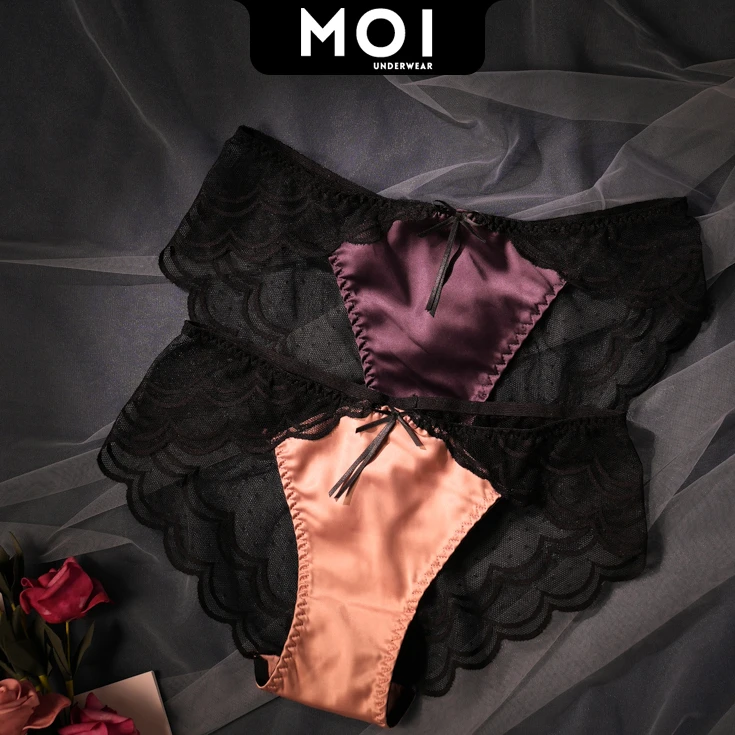 【女神系列】欧美蕾丝女内裤绸缎网纱透明俏皮波点气质夏女士三角裤