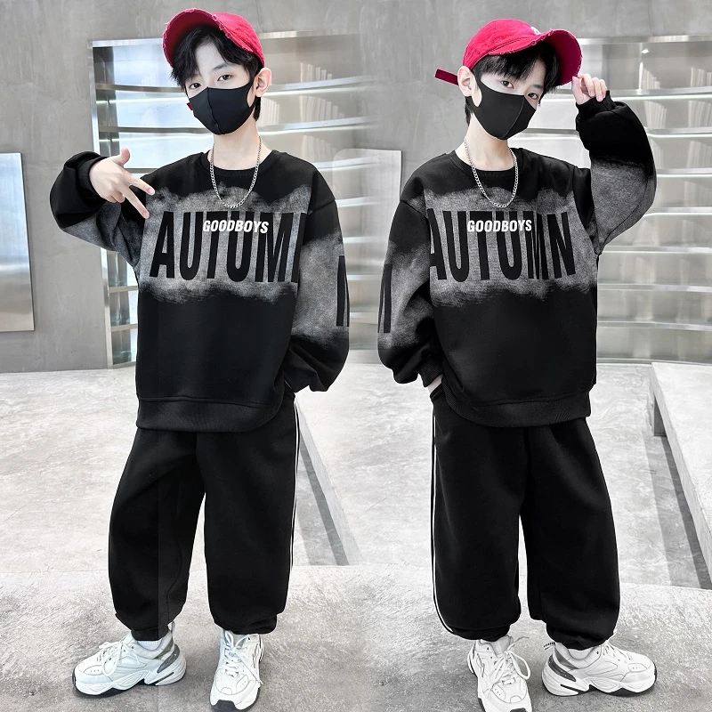 儿童装男童春装套装2025新款大童春季卫衣运动服潮帅气时髦春秋款