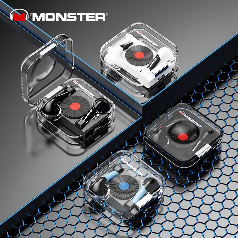 MONSTER/魔声蓝牙耳机真无线高颜值透明款入耳式佩戴舒适听歌通话