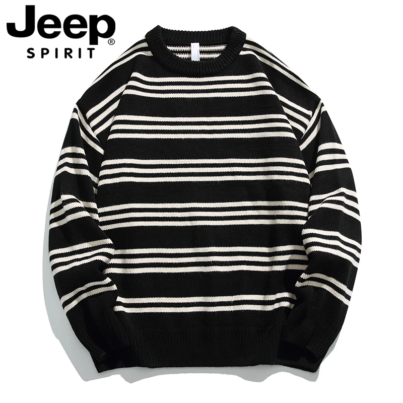 JEEP吉普秋冬季新款毛衣男士宽松学生打底针织衫毛线衣潮秋装上衣
