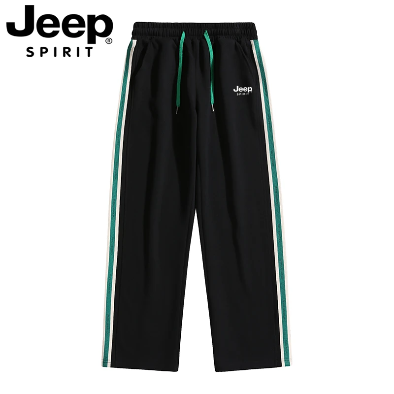 JEEP吉普卫裤男直筒宽松垂感新款春秋季休闲裤子美式运动长裤潮