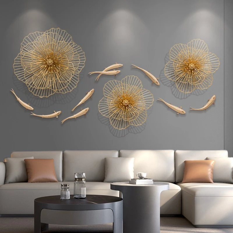 铁艺壁饰立体浮雕轻奢挂画沙发背景墙挂件玄关客厅壁画高档装饰品