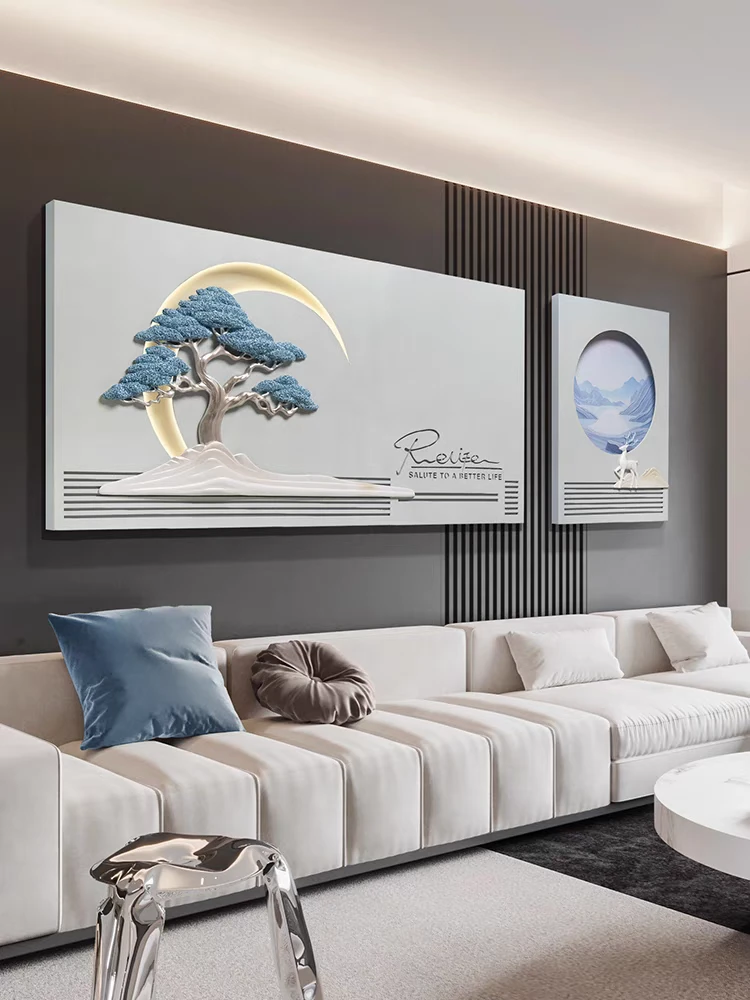 立体浮雕创意高档挂画简约轻奢客厅沙发背景墙装饰画卧室餐厅壁画