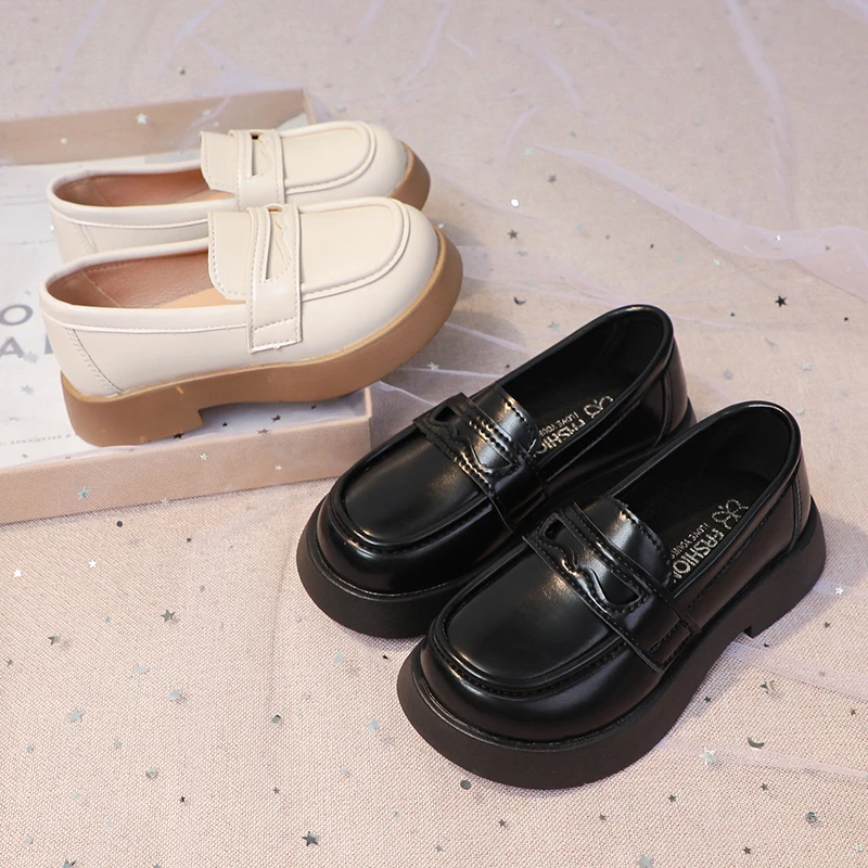 ABC女童 皮鞋2025春秋新款儿童豆豆鞋小女孩公主软底百搭休闲单鞋