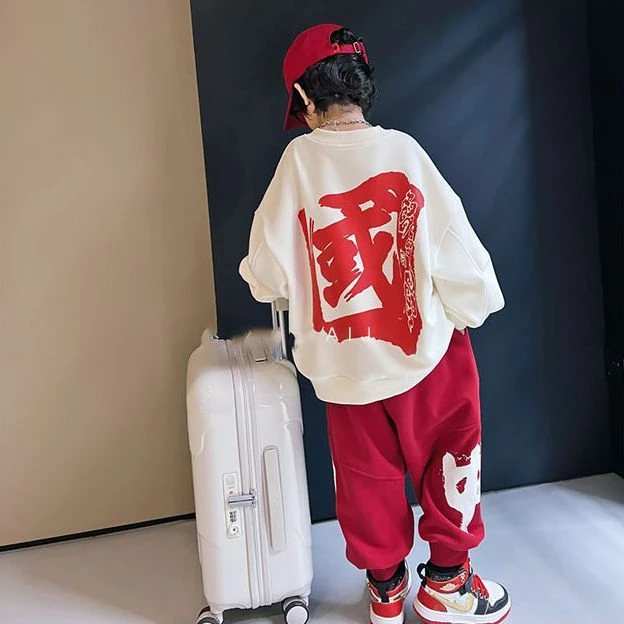 男女童运动套装2023新款儿童中大童秋季中国风童装男孩网红春秋款