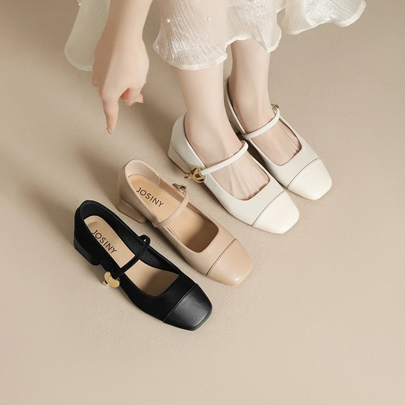 卓诗尼玛丽珍鞋女2024年春季新款配裙子仙女风高跟鞋子小香风单鞋