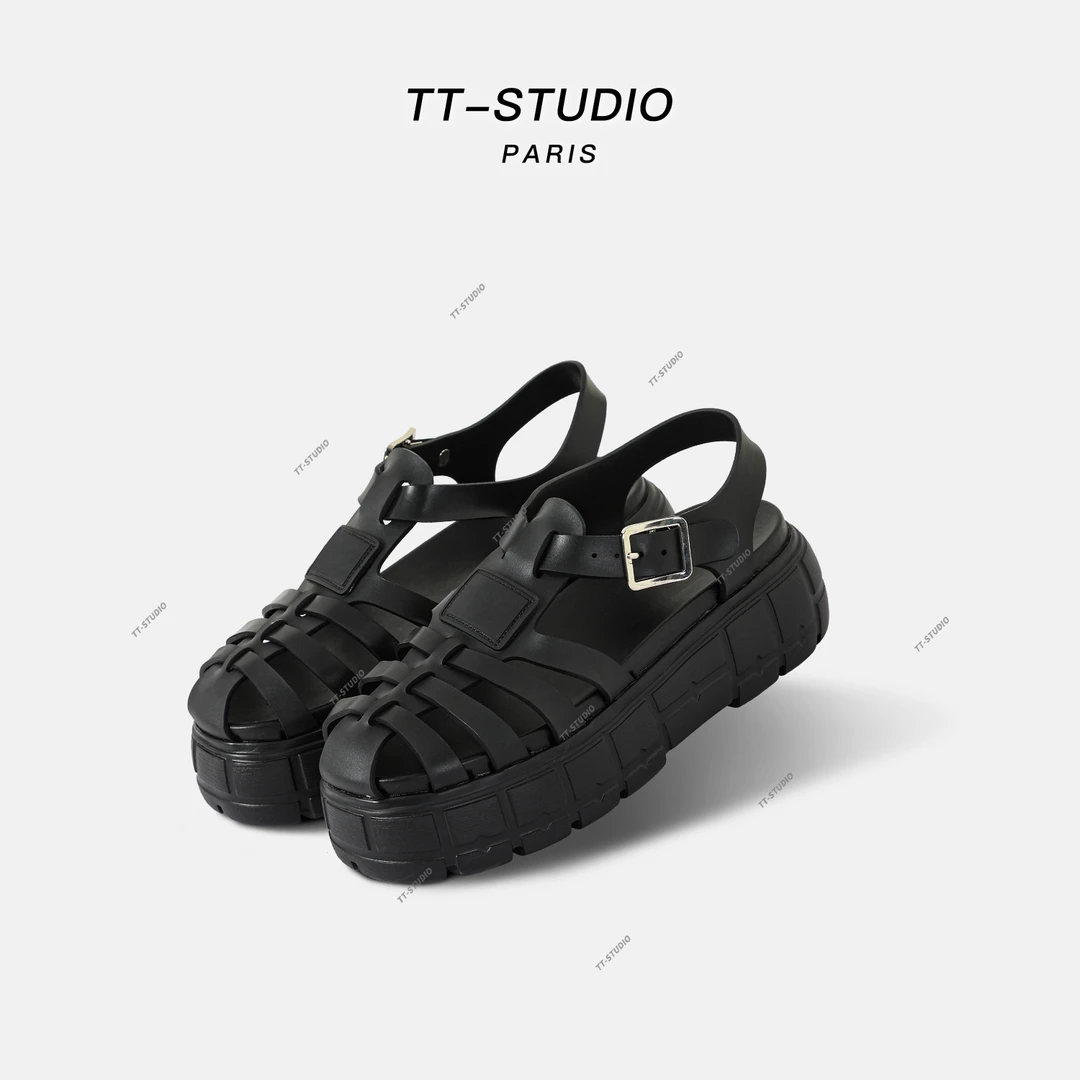 TT 【罗马鞋】 夏季新款厚底罗马编织镂空凉鞋 24M025