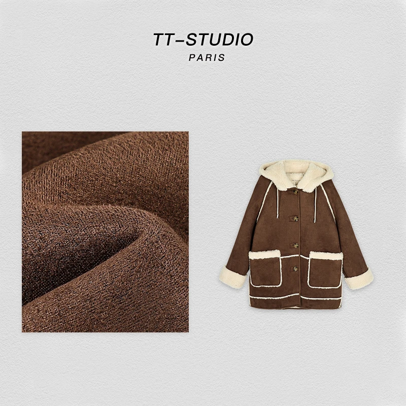 TT【万人迷】100%进口澳洲绵羊毛中长款百搭皮外套MYZL2330