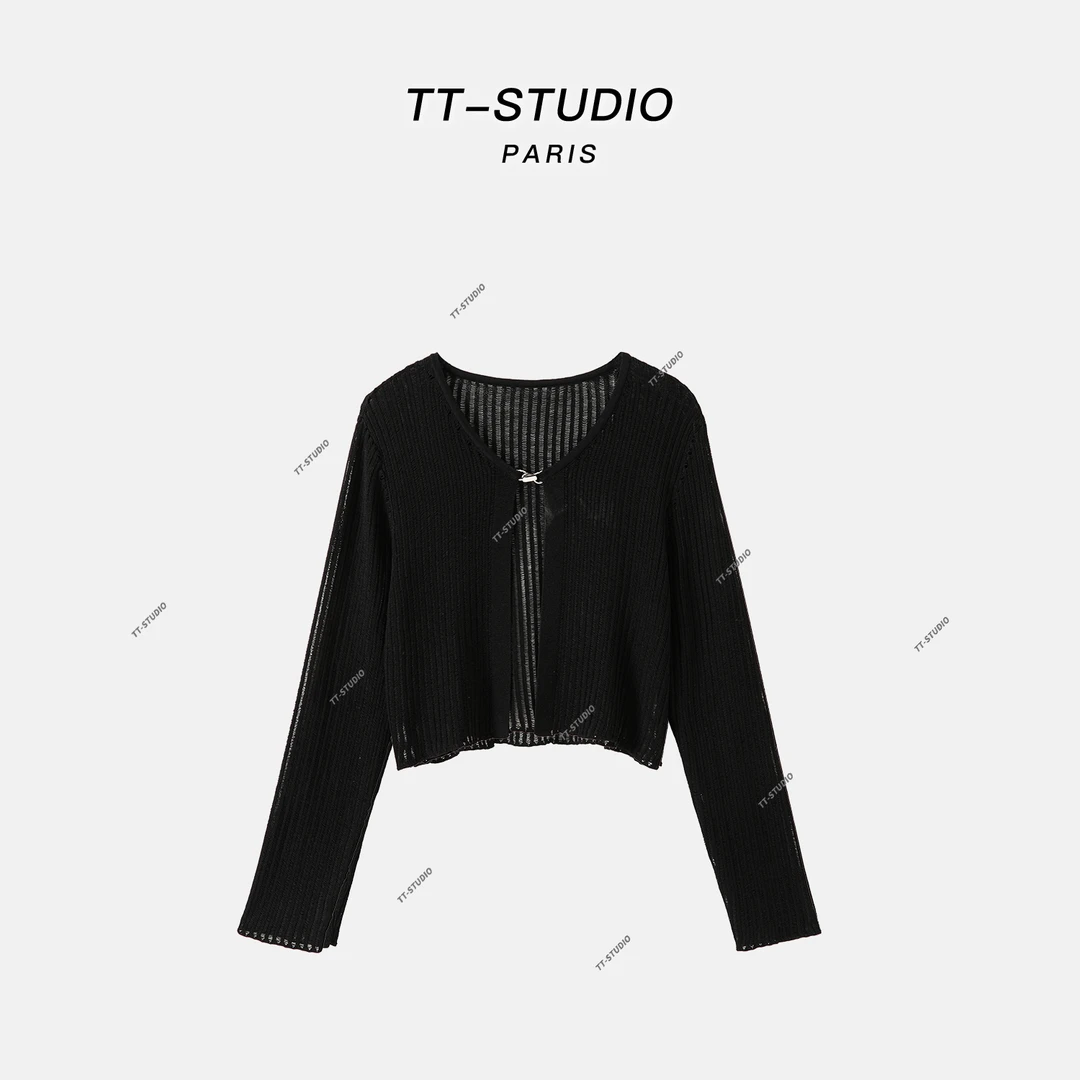 TT【黑纱】莱赛尔夏季新款镂空网纱透气外套TT-AH60827