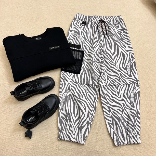 13523高端儿童春款时尚长裤B3-5-3女童休闲裤男童