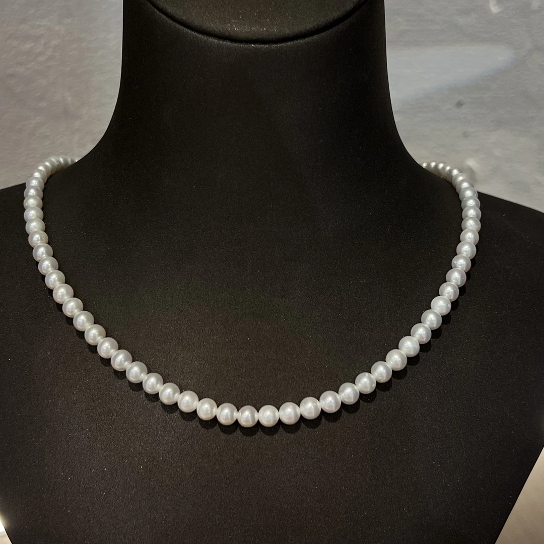 【绘月】4.5-4.75mm天然淡水珍珠小米珠项链近圆强光微微瑕百搭时尚