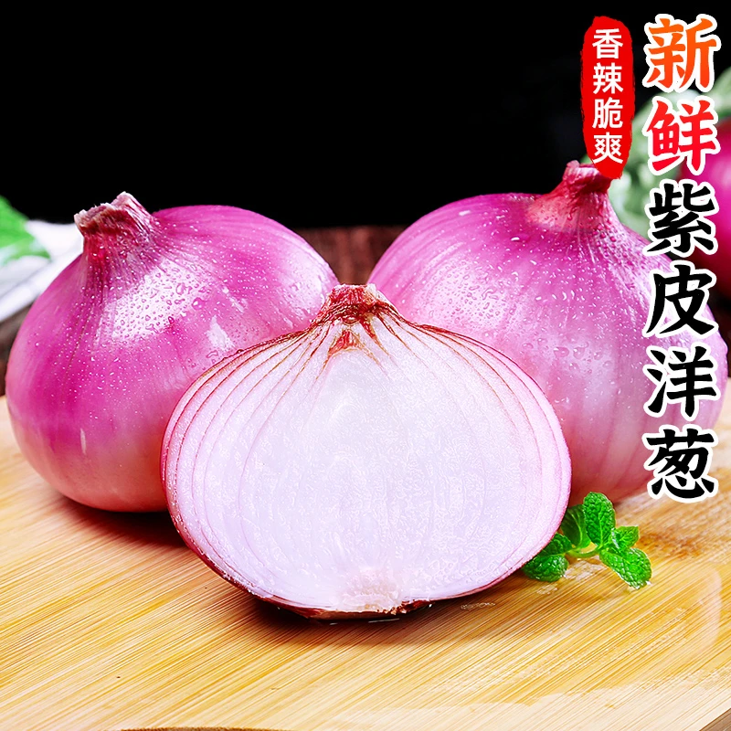 【香辣脆爽】新鲜紫皮洋葱3-9斤红葱头皮牙子蔬菜红皮小圆葱毛葱
