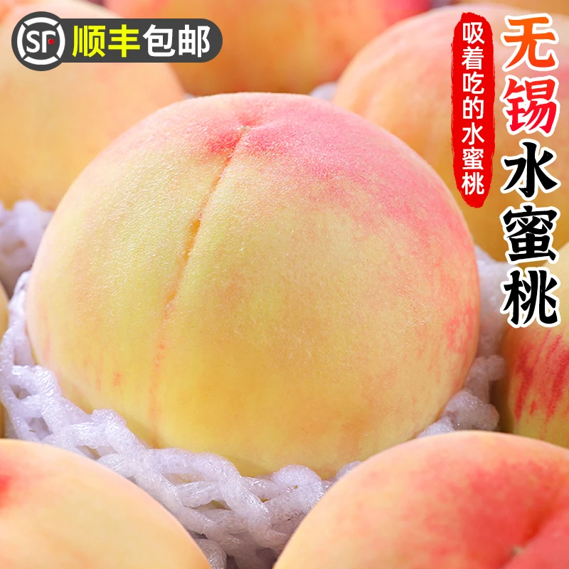 【顺丰包邮】无锡水蜜桃4-12枚礼盒装软桃子毛桃甜桃当季新鲜水果