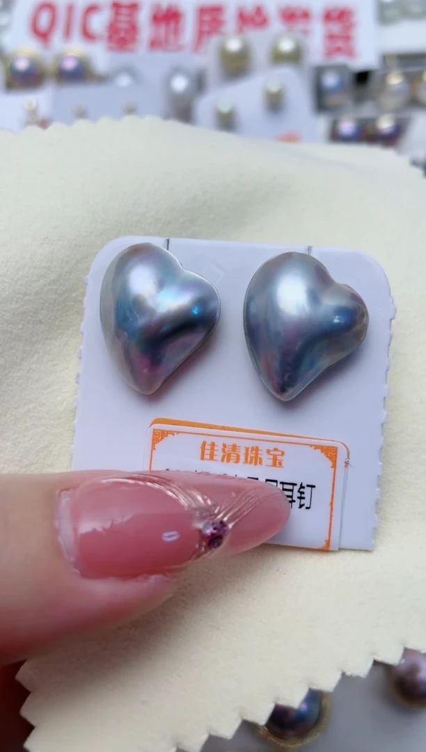 【闪购商品】拼合珍珠（马贝珠）耳饰银S925镶嵌Y78