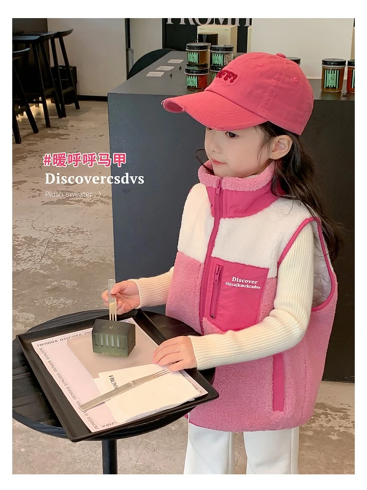 图图小象女童加厚马甲2023秋冬装新款宝宝背心坎肩儿童洋气jkdkcs
