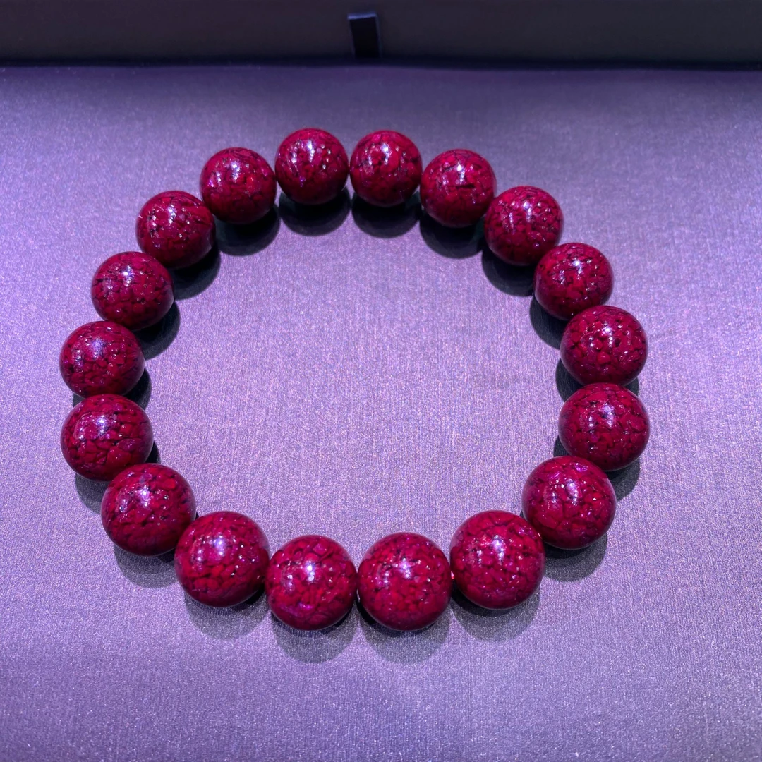 瑞思祥 辰砂（处理）米金沙保真80-85高含量米金沙12mm男女手串