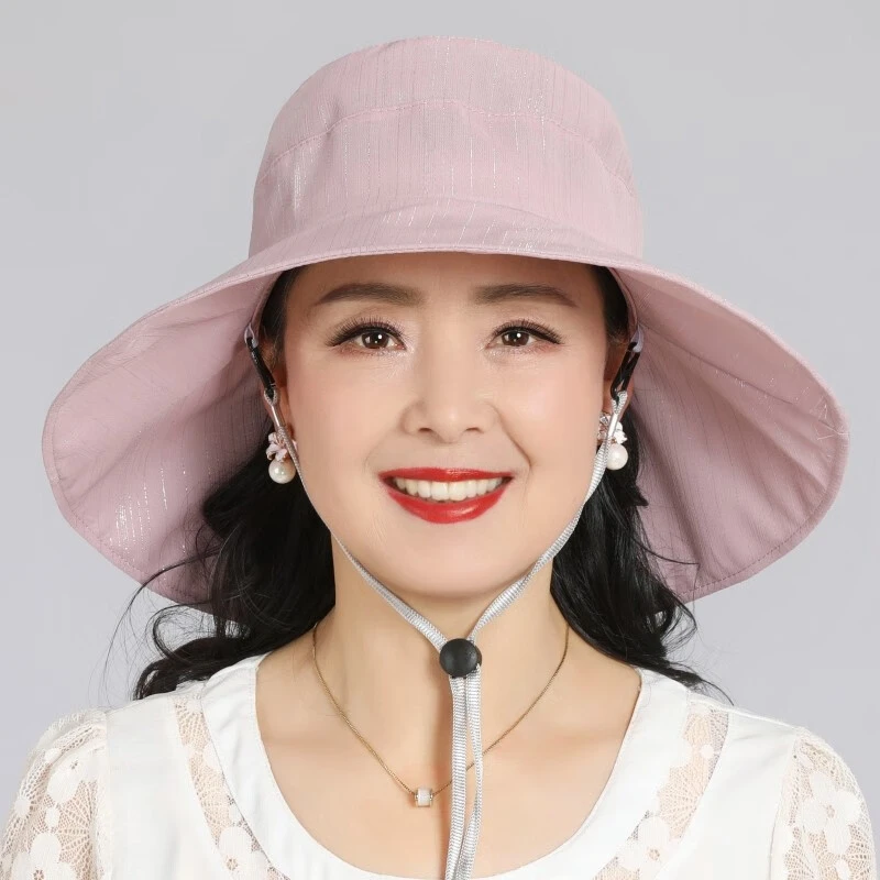 出游必备防晒用品夏天中老年人妈妈遮阳帽薄款老人奶奶凉帽太阳帽