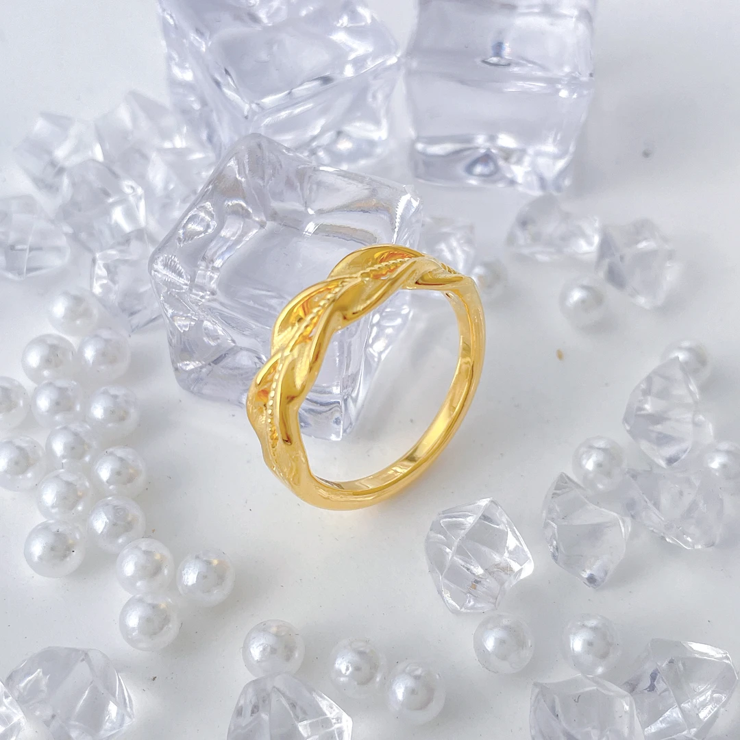 【优加】足金999 麦穗花边戒指1.49 11圈口