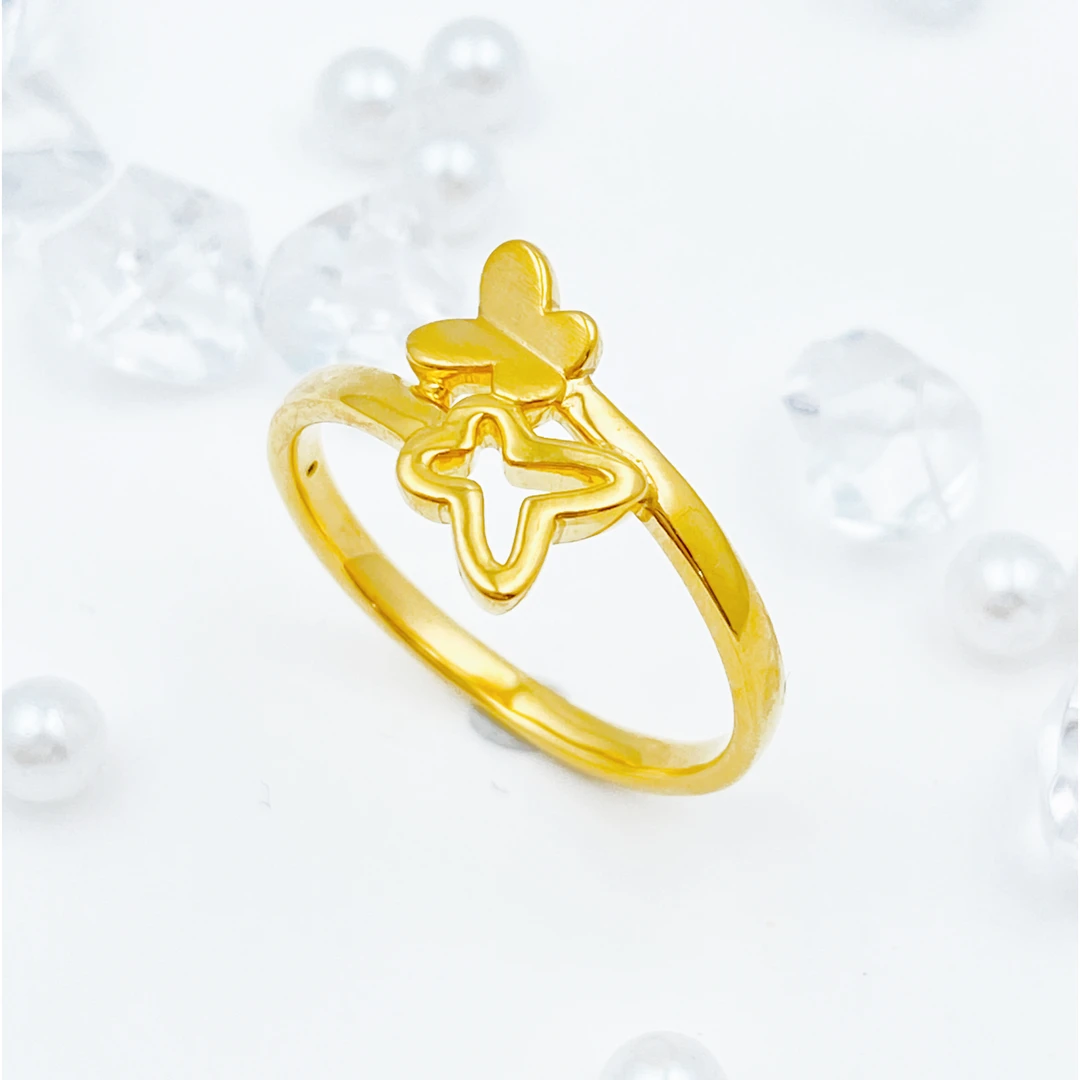 【国潮】足金999 双蝶戒指 1.02 18圈口