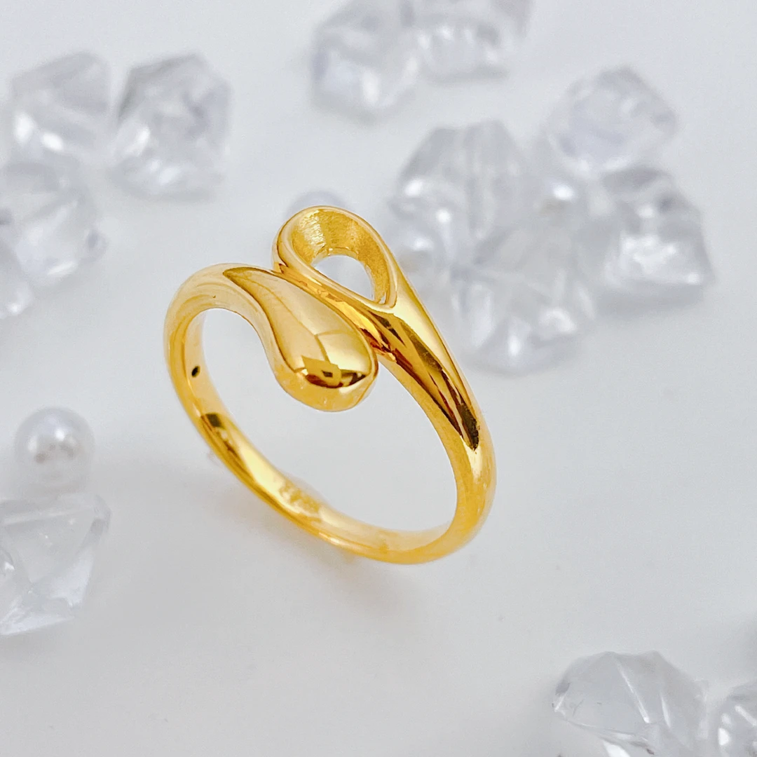 【优加】999足金 水滴戒指 1.3 19圈口