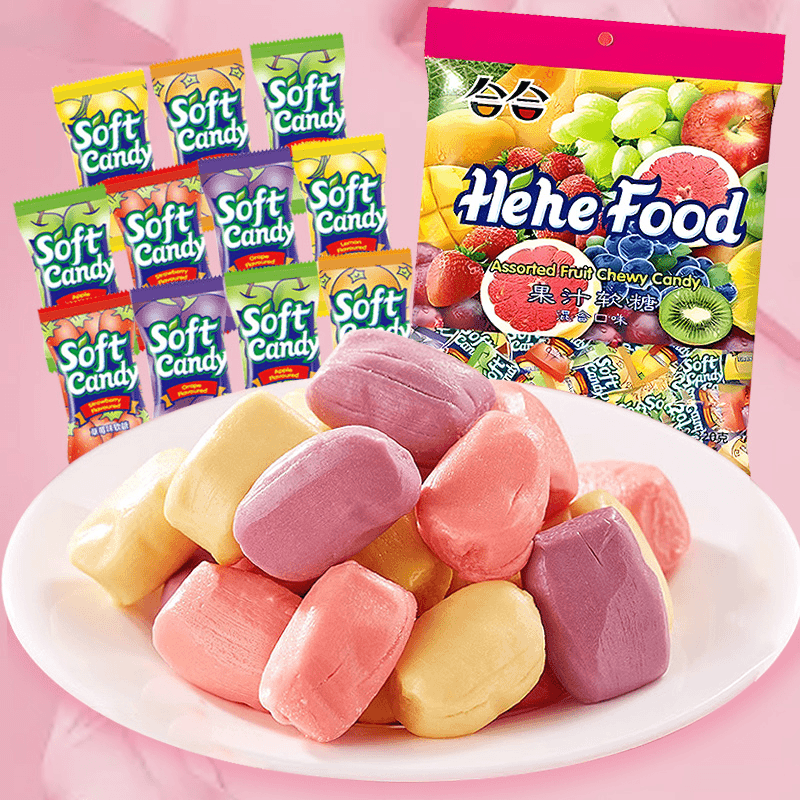 合合果汁软糖320g缤纷糖果结婚喜糖年货糖果瑞士糖混合水果味