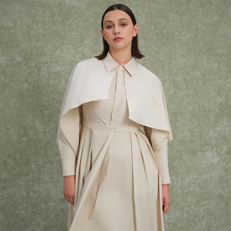 真支TRUEPORT法式大摆裙设计感风衣连衣裙T1030112