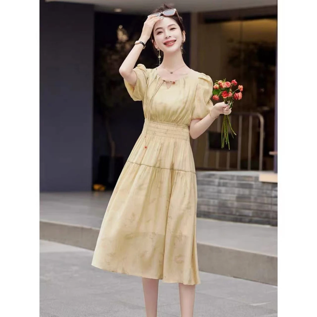 【连衣裙】新款服装时尚百搭气质休闲轻奢显瘦宽松3212[BLK]